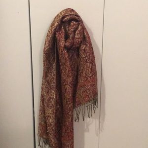 Gold and Red Sparkly Festival Pashmina